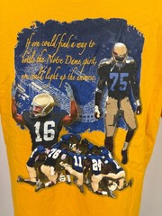 Vintage 2005 Notre Dame Football Shirt Medium College The Spirit Lives Pro Edge