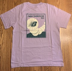 NEW BALANCE 550 Purple Cotton Basketball Graphic S/S T-SHIRT M XL MT43567 NWT