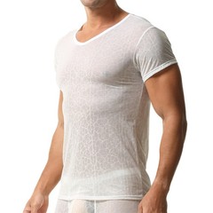 Men’s Ultra-thin Short Sleeve T-shirts V-neck Slim Fit Undershirts Basic Tops XL