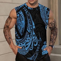 3D Tank Top Polynesian Tribal Moisture Wicking Athletic Sport