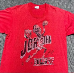 Vintage 1988 MICHAEL JORDAN T Shirt Chicago Bulls NBA Salem Caricature L