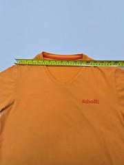 Schott Men’s Orange NYC Logo V-Neck T-Shirt Size M Regular Cotton