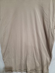 Buckle Black L V-Neck Shirt Tan Beige Short Sleeve Triple Stitch Detail Men’s