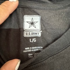 U.S. Army T-Shirt Mens Size Large Black Camo Shoulder Tape Graphic Logo Crewneck