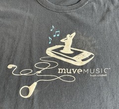 Vintage Y2K MUVE Music Streaming Tech T Shirt L Faded Cricket Wireless Promo Tee