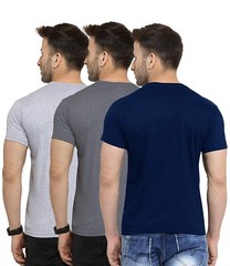 Men’s Classic Solid Plain Cotton Round Hem Scallop Essentials Tshirt S-2XL