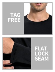 Men’s 2 Pack Long Sleeve Soft Casual Cotton Crew Neck Shirts (Grey Green, M)