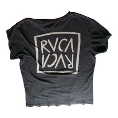 RVCA Black Red Contrast Stitch Short Sleeve T Shirt Mens M