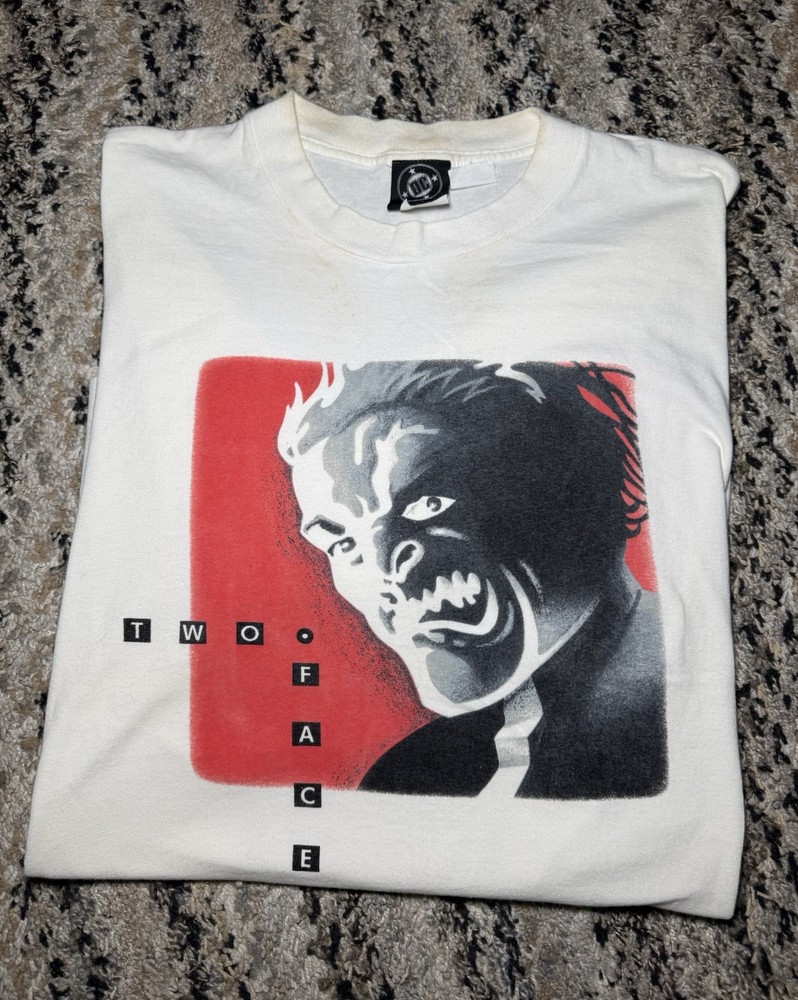 Vintage 90s Two Face Batman DC Single Stitch Tee Shirt Men’s 2XL Animated Rare