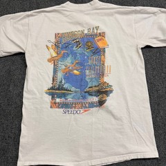 Speedo Mens T Shirt Size M White Global Voyager Hudson Bay Ducks Compass Vintage