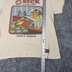 Steven Rhodes T Shirt Adult Humor Graphic Shirt Size Medium Beige