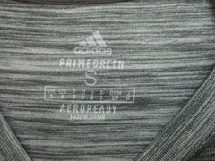 Adidas Shirt Small Adult Gray Athletic Logo Stretch Modern Fit Aeroready Mens S