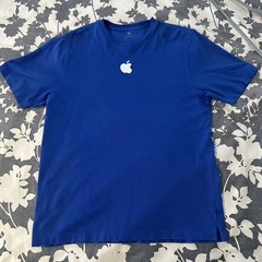 Official Apple Store Employee Uniform T-Shirt Blue Embroidered Logo Size L
