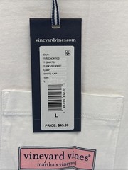 Vineyard Vines Men’s Large Classic Logo Box White Cap Pocket T Short Sleeve NWT
