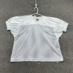 VINTAGE Champro Sports Jersey Mens M White Cropped Crop Mesh Football Polyester