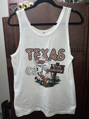 Vintage University of Texas Longhorns Beware Of Bevo Tank Top Large Soffe Shirts