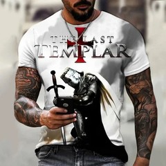 Knights Templar T-Shirt Men’s Christian Warrior Crusader Cross 3D Printed