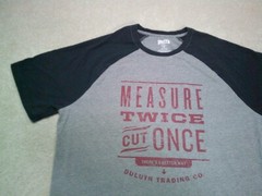Duluth Trading Co T Shirt Mens XL Extra Large Gray Measure Twice Cut Once