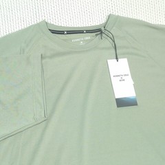 Kenneth Cole Tech SS Tee Shirt Sz L Seagrass Modal Blend Stretch Soft Curved Hem