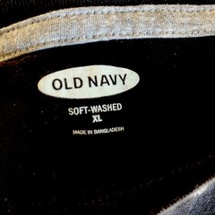 Old Navy T Shirt Mens Black White Palm Tree Soft Wash Short Sleeve Casual Crew