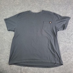 Dickies Shirt Mens 2XL Gray Crew Neck Short Sleeve Pocket Logo Stretch Pullover