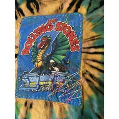 Rolling Stones T Shirt 90s Bleach Tie Dye tour Merch Concert Band Handmade