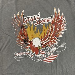 Lynyrd Skynyrd / Retro Graphic T-Shirt Adult Size Large Color Distressed Black