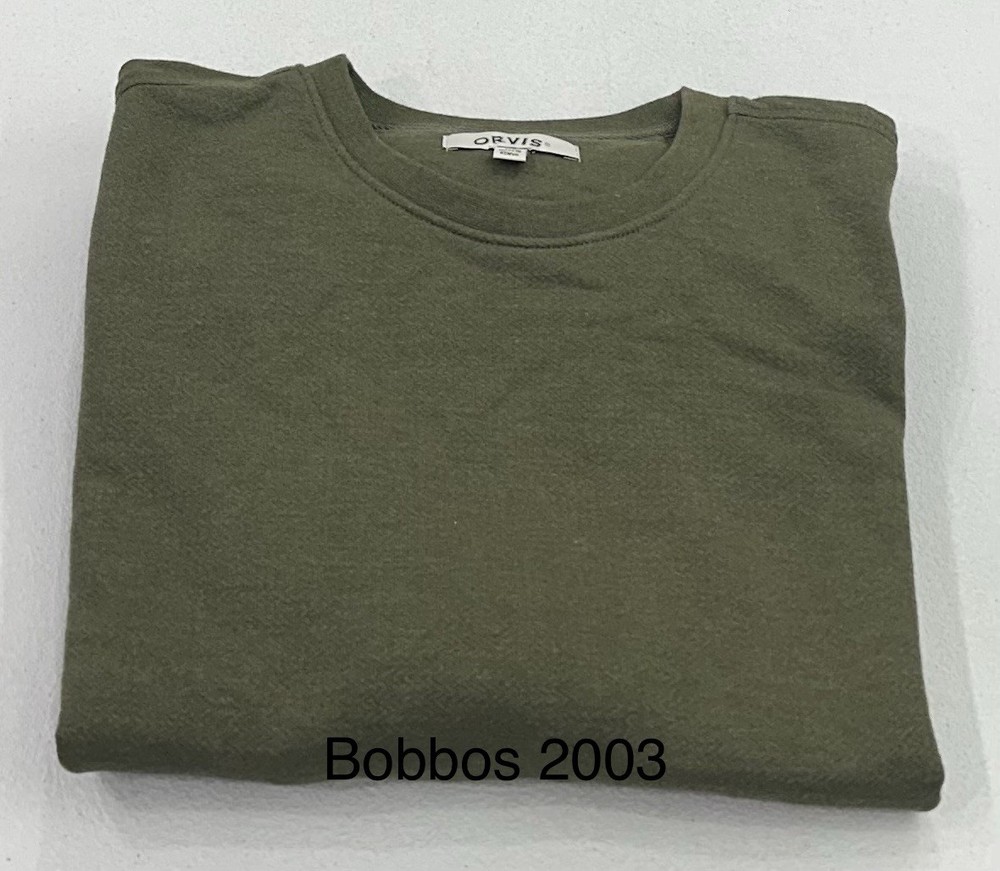 Orvis Men’s Long Sleeve Crewneck Pullover, Green, Size L