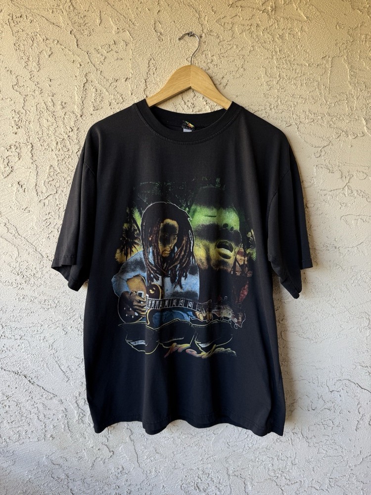 Vintage Bob Marley Reggae Rasta Jamaica T-Shirt Retro size XL Black Rap Tee
