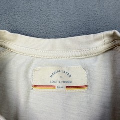 Marine Layer Shirt Mens Small White Rainbow Stripe Long Sleeve Tee Lost & Found