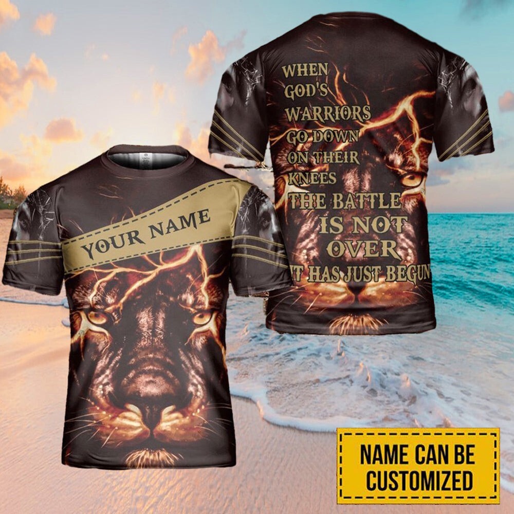 Jesus Lion Face Custom Name AOP Shirt Christian 3D shirt Full Size S-5XL