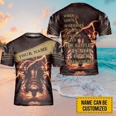 Jesus Lion Face Custom Name AOP Shirt Christian 3D shirt Full Size S-5XL