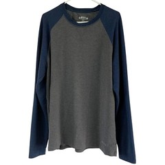 Orvis Gray/Blue Crewneck Long Sleeve Pullover T-Shirt Size L Embroidered Logo