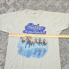 VTG 1983 Bob Seger Large The Silver Bullet Band The Distance Tour T-Shirt L Grey