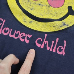 Vtg 90s Flower Child Smiley Face T Shirt Men XL Peace Sign Hippie Tee Streetwear