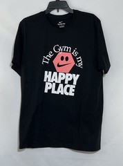Nike black pink the Gym is my Happy Place training weight lifting t shirt M