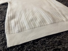Tailored Mock Neck Knitted Shirt Cream – Size L/XL Asian (S/M American)
