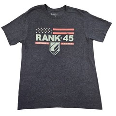 Rank 45 Mens Graphic T-Shirt Large Charcoal Gray Untamed Legacy American Flag