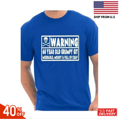 60 Year Old Git Mens Funny 60th Birthday Gift Fathers Day T-Shirt Size S-5XL hot
