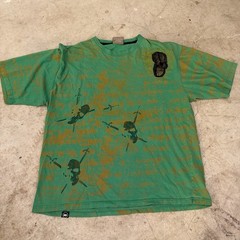 Mecca True Master T-shirt SS AOP 2-Sided Green Black Gold Skull Pirate Mens 2XL