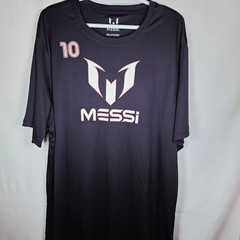 Messi Logo Tee MMN0076USW Men 3XL Black Stretch Limo Soccer Graphic T-Shirt NWT