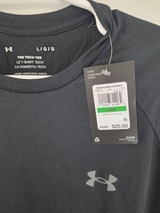 Under Armour 1326413 UA Men’s Large TECH 2.0 Short Sleeve Black Athletic T-Shirt