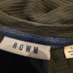 ROWN Charcoal Gray Textured Cotton Crewneck Long Sleeve Shirt Large