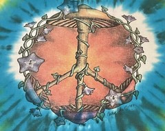 Vintage Mushroom Peace Sign Shirt XL Tie-Dye Single Stitch Psychedelic Pike USA