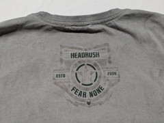 HEADRUSH FORTUNE FAVORS THE BRAVE x FEAR NONE – Men 2XL Gray T-Shirt