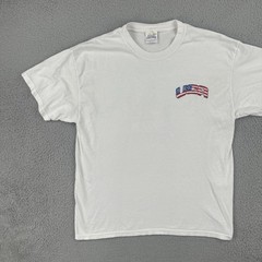 Vintage Hanes Heavyweight 50/50 Large White T Shirt 9-11-01 God Bless America