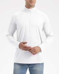 SPF Shirts for Men UPF 50 Shirts Long Sleeve Mens Quarter Zip Pullover Golf L…