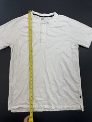 Gap White Henley Button T-Shirt Mens Size Medium Cotton Short Sleeve