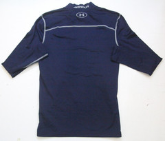 Large Under Armour Blue Tee T-Shirt Top Long Sleeve Polyester Elastane Cold 1638