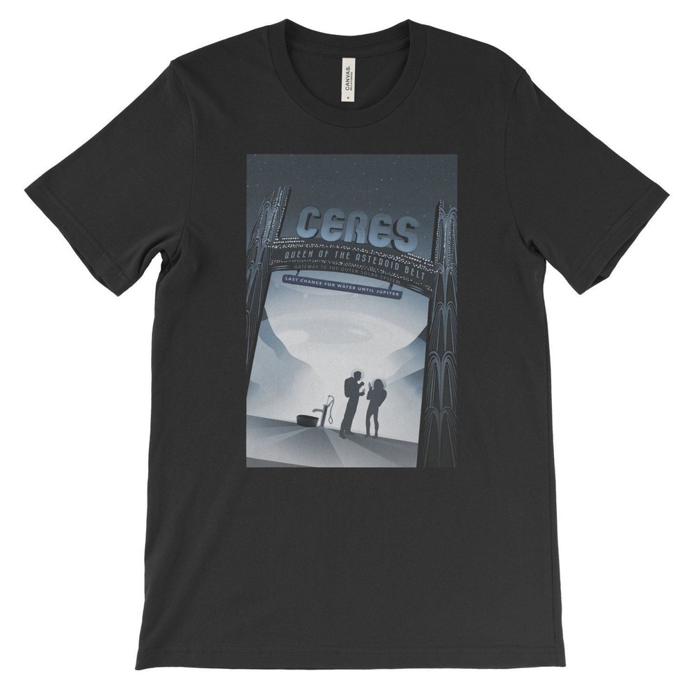 Ceres Poster Print T-Shirt NASA Space Travel. Black, Red, White, or Gray Tee